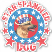 愛国的なドイツの羊飼いビニールステッカー シール (正面)