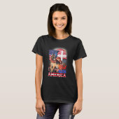 愛国的なドイツの羊飼い犬アメリカ国旗パトリオ Tシャツ (正面フル)