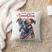 愛国的なドッグボクサー クッション (ブランケット)