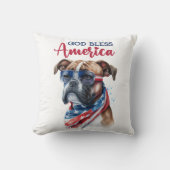 愛国的なドッグボクサー クッション (正面)