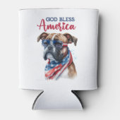 愛国的なドッグボクサー 缶クーラー (正面)