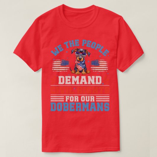 愛国的なドベルマン犬 Tシャツ (デザイン正面)