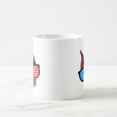 愛国的なドベルマン コーヒーマグカップ (中央)