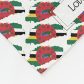 愛国的なドミニカ地図カスタマイズスクリプト フリースブランケット (角)