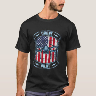 愛国的なドローンパイロットアメリカ合衆国ドローン Tシャツ