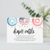 愛国的なドーナツベビー散水おむつラッフルカード サンキューカード (スタンド正面)