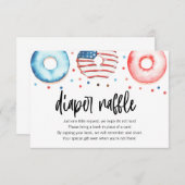 愛国的なドーナツベビー散水おむつラッフルカード サンキューカード (正面/裏面)