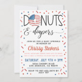 愛国的なドーナツベビー散水シャワー招待状 招待状 (正面)