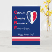 愛国的なナースデーと気にハート カード (黄色い花)