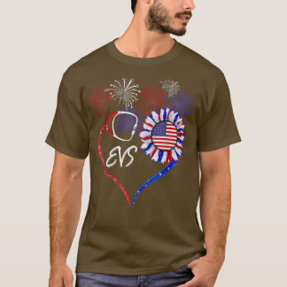 愛国的なナースEVS 7月の4thアメリカ国旗Sunf Tシャツ