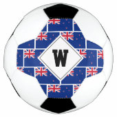 愛国的なニュージーランド国旗のモノグラムのサッカーボール サッカーボール (正面)