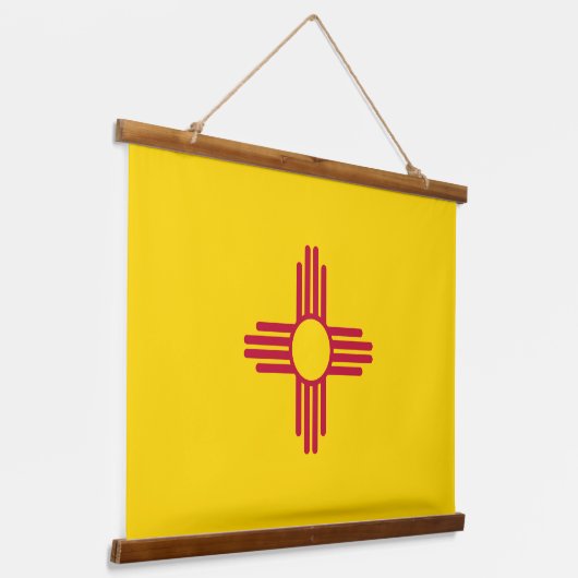 愛国的なニューメキシコ州旗 吊り下げ型タペストリー (傾斜あり)