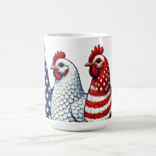 愛国的なニワトリ コーヒーマグカップ (中央)