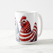 愛国的なニワトリ コーヒーマグカップ (正面右)