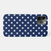 愛国的なネイビーブルーアメリカ国旗の星柄 Case-Mate iPhoneケース (裏面(横))