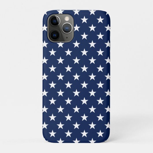 愛国的なネイビーブルーアメリカ国旗の星柄 Case-Mate iPhoneケース (裏)