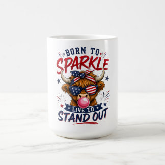 愛国的なハイランドカウの面白いコーヒーマグ コーヒーマグカップ