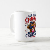 愛国的なハイランドカウの面白いコーヒーマグ コーヒーマグカップ (正面左)