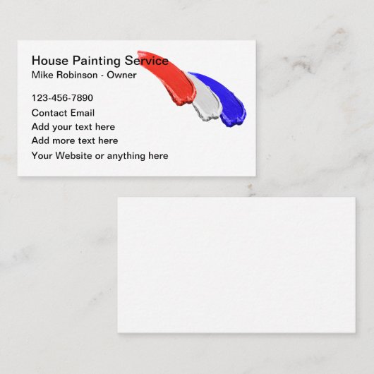 愛国的なハウスペインター絵を描ブラシストローク 名刺 (正面/裏面)
