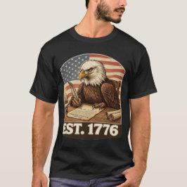 愛国的なハクトウワシ 建国の父 1776 Tシャツ