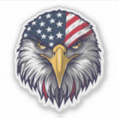 愛国的なハクトビアメリカ国旗 米国への誇り シール (正面)