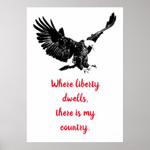 愛国的なハゲやる気を起こさせるワシUSA Liberty ポスター