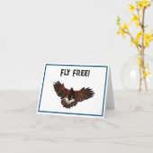愛国的なハゲ飛んでいるワシUSAフリー自然アート カード (黄色い花)