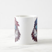 愛国的なハゲ・イーグル・アメリカ国旗 コーヒーマグカップ (中央)