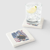 愛国的なハゲ・イーグル・コースター ストーンコースター (横)