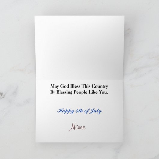 愛国的なハム無線グリーティングカード カード (内部)