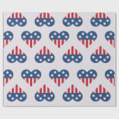 愛国的なハートパターン ラッピングペーパー (フラット)