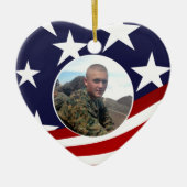 愛国的なハート常に私のハート軍隊写真 セラミックオーナメント (正面)