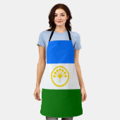 愛国的なバシコルトスタン共和国旗 エプロン (着用した状態)