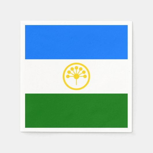 愛国的なバシコルトスタン共和国旗 スタンダードカクテルナプキン (正面)