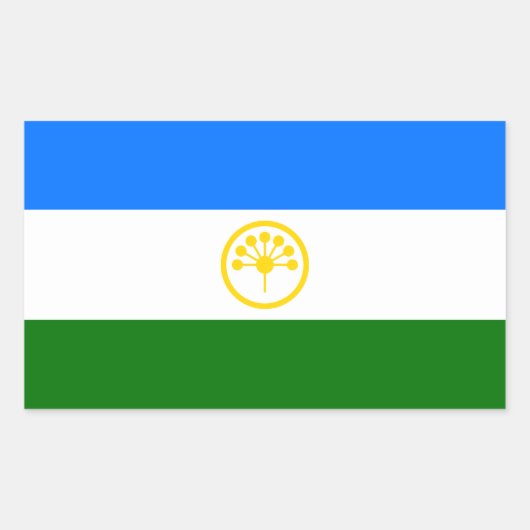 愛国的なバシコルトスタン共和国旗 長方形シール (正面)