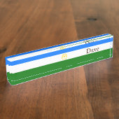 愛国的なバシコルトスタン国旗 デスクネームプレート (側面)