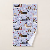 愛国的なバスセットハウンドバスタオルセット バスタオルセット (ハンドタオル)