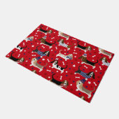 愛国的なバスセットハウンド様式 ドアマット (アングル)