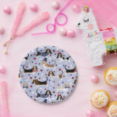 愛国的なバスセットハウンド紙プレート ペーパープレート (パーティー)