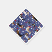 愛国的なバスセットハウンド スタンダードカクテルナプキン (角)