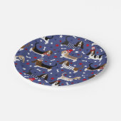 愛国的なバスセットハウンド ペーパープレート (アングル)