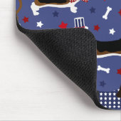 愛国的なバスセットハウンド マウスパッド (コーナー)