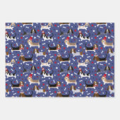 愛国的なバスセットハウンド ラッピングペーパーシート (正面)