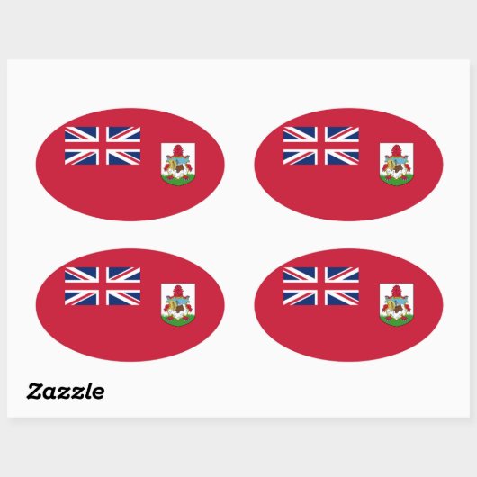 愛国的なバミューダ国旗の長方形ステッカー 楕円形シール (シート)