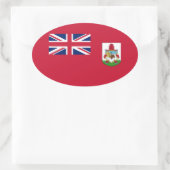 愛国的なバミューダ国旗の長方形ステッカー 楕円形シール (バッグ)