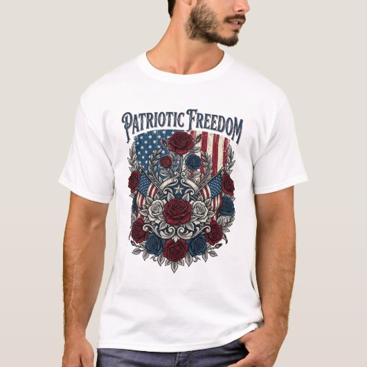 愛国的なバラの庭 Tシャツ (正面)