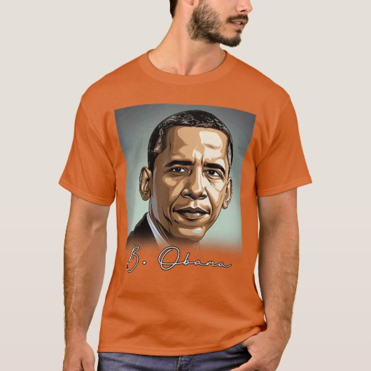 愛国的なバラク・オバマの肖像 Tシャツ (正面)