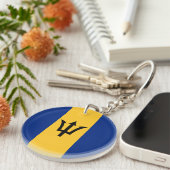 愛国的なバルバドス国旗 キーホルダー (正面右)