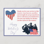 愛国的なバレンタインデー軍隊兵士軍 シーズンポストカード (正面)