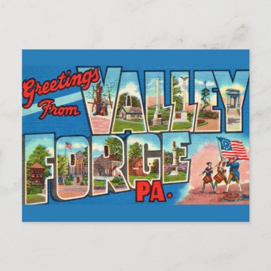 愛国的なバレー・フォージ PA ポストカード (正面)
